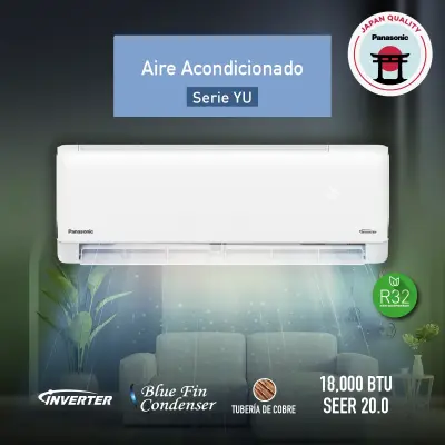 AIRE ACONDICIONADO INVERTER PANASONIC DE 18000BTU SEER20 CSCUYU18AKV
